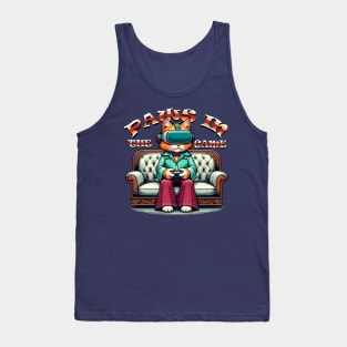 Vintage VR Gaming Cat - Nostalgic Geek Chic Apparel Tank Top